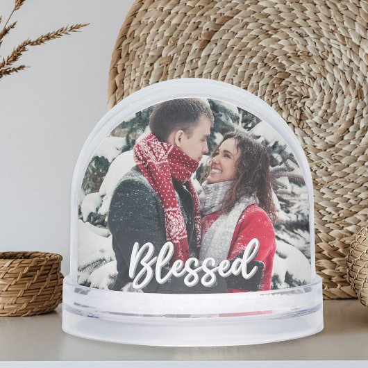 Blessed Couple 2 Sided Photo Modern Script 
