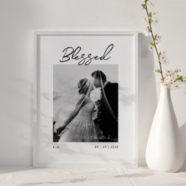 Blessed Couples Monogram Newlywed Gift ポスター