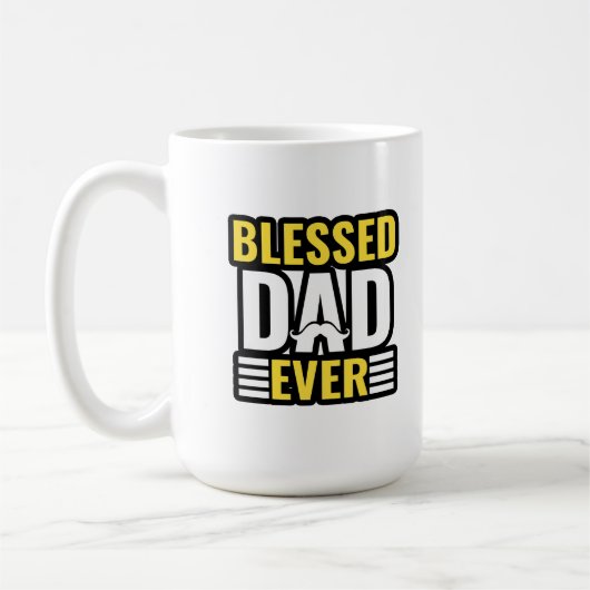Blessed Dad Ever, Christian Quotes, gifts. コーヒーマグカップ (左)