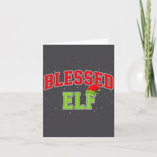 Blessed Elf Christmas Family Matching Group Xmas カード (正面)