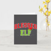 Blessed Elf Christmas Family Matching Group Xmas カード (黄色い花)