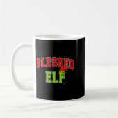 Blessed Elf Christmas Family Matching Group Xmas  コーヒーマグカップ (左)