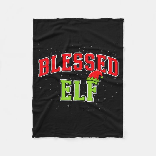 Blessed Elf Christmas Family Matching Group Xmas  フリースブランケット (正面)