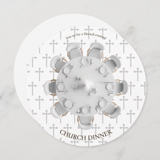 Blessed Evening Christian Dinner Invitation 招待状 (正面/裏面)