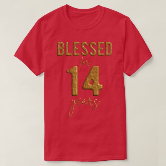 Blessed For 14 Years Old 14th Birthday Christmas G Tシャツ (デザイン正面)
