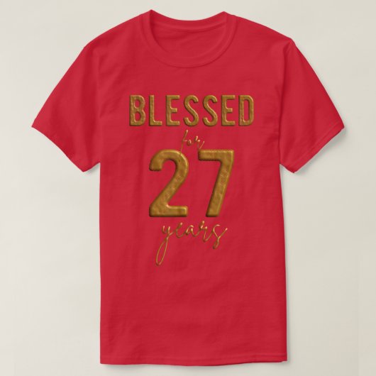 Blessed For 27 Years Old 27th Birthday Christmas W Tシャツ (デザイン正面)