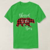 Blessed G-Ma Bear Red Buffalo Check Plaid Fun Gran Tシャツ (デザイン正面)