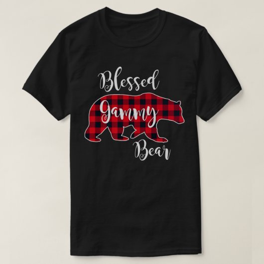 Blessed Gammy Bear Red Buffalo Check Plaid Fun Gra Tシャツ (デザイン正面)