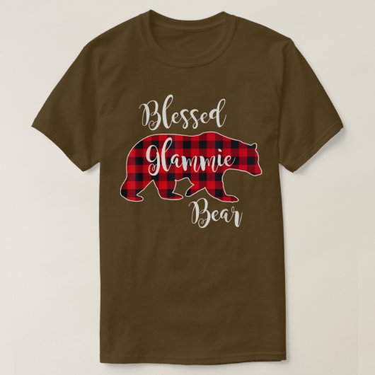 Blessed Glammie Bear Red Buffalo Check Plaid Grand Tシャツ (デザイン正面)