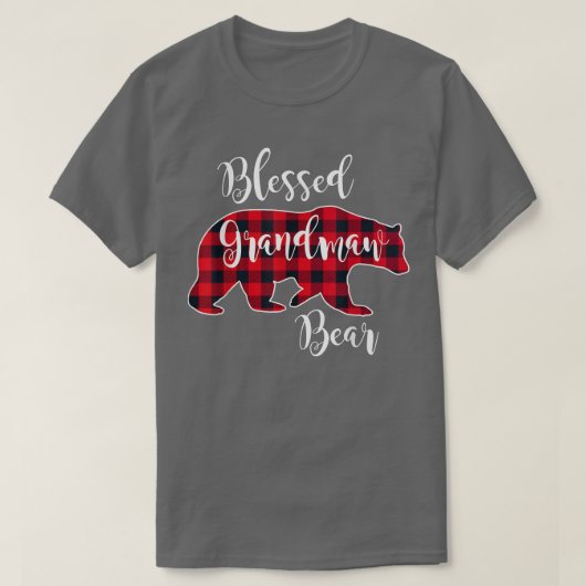 Blessed Grandmaw Bear Red Buffalo Check Plaid Gran Tシャツ (デザイン正面)