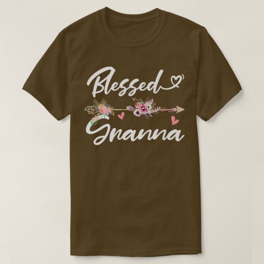 Blessed Granna  Funny Greatful Flower Family Grand Tシャツ (デザイン正面)