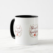 Blessed & Grateful – Christian Inspirational Mug マグカップ (正面左)