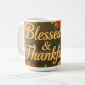 Blessed & Grateful Mug - Inspirational コーヒーマグカップ (正面左)