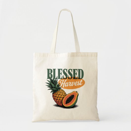 Blessed Harvest Pineapple Papaya Retro Tee トートバッグ (正面)