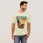 Blessed Harvest Pineapple Papaya Retro Tee Tシャツ (正面フル)
