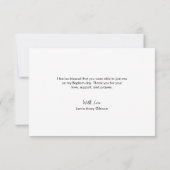 Blessed Heart Script Minimal Photo baby Baptism サンキューカード (裏面)