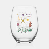 Blessed Imbolc Glass Light Renewal Brigid Design ステムなしワイングラス (裏面)
