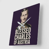 Blessed Karl of Austria Catholic Emperor Christian スクエア壁時計 (傾斜)
