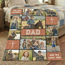 Blessed Loved Dad 12 Photo Collage Custom Text