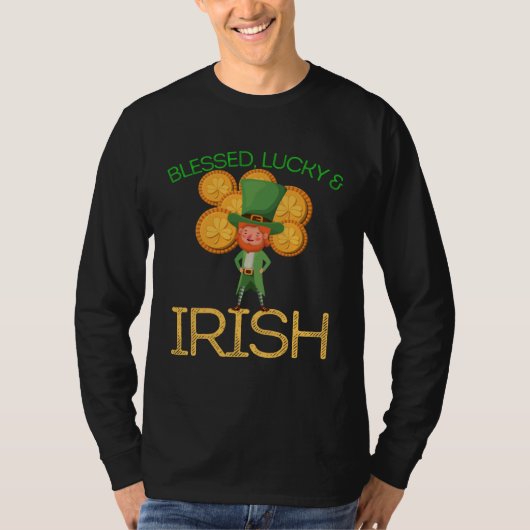 Blessed Lucky & Irish Men Women Kids Patricks Day  Tシャツ (正面)