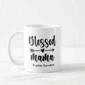 Blessed Mama Cute Mom コーヒーマグカップ (左)