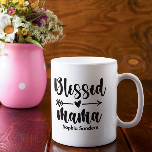 Blessed Mama Cute Mom コーヒーマグカップ