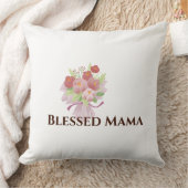 Blessed Mama Decorative Floral Throw Pillow クッション (ブランケット)