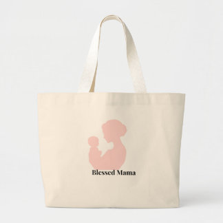 Blessed Mama Floral Minimalist Tote Bag ラージトートバッグ