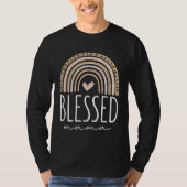 Blessed Mama  Leopard Rainbow Tシャツ (正面)