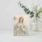 Blessed Mary Catholic Funeral Memorial Holy Card - 名刺 (スタンド正面)