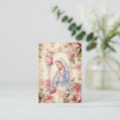 Blessed Mary Catholic Funeral Memorial Holy Card - 名刺 (スタンド正面)