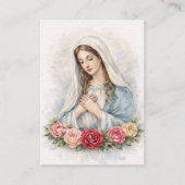 Blessed Mary Catholic Funeral Memorial Holy Card - 名刺 (正面)