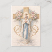Blessed Mary Catholic Funeral Memorial Holy Card - 名刺 (正面)
