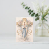 Blessed Mary Catholic Funeral Memorial Holy Card - 名刺 (スタンド正面)