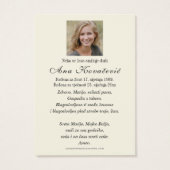 Blessed Mary Funeral Memorial Croatian (裏面)