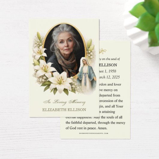 Blessed Mary Funeral Memorial Photo Prayer (デスク)