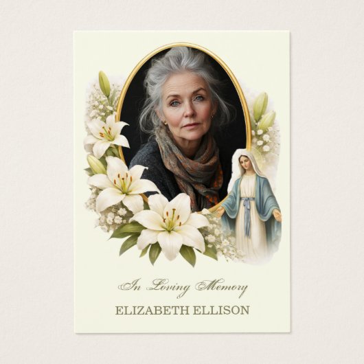 Blessed Mary Funeral Memorial Photo Prayer (正面)