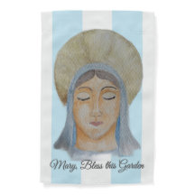 Blessed Mary Garden Flag (Blue Stripes)