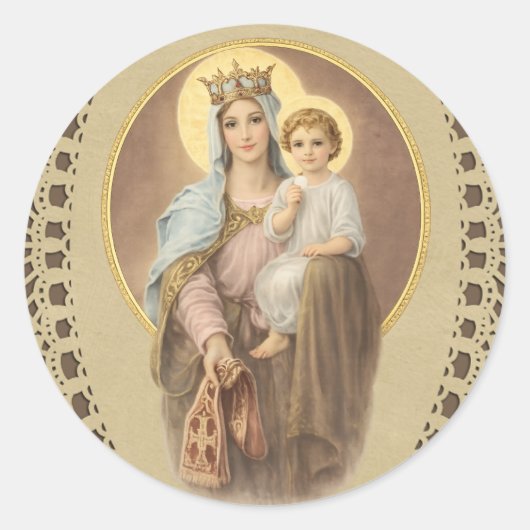 Blessed Mary Mother of Priests Jesus Eucharist ラウンドシール (正面)