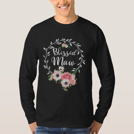 Blessed Maw For Women Flower Decor Grandma Tシャツ (正面)