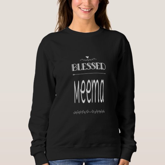 Blessed Meema Yiddish Grandma スウェットシャツ (正面)