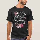 Blessed Mema Thanksgiving Floral Tシャツ (正面)
