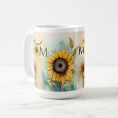 Blessed Mom Sunflower Mug Gift, Mother Mama コーヒーマグカップ (正面左)
