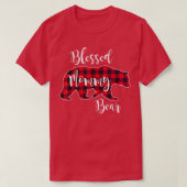 Blessed Mommy Bear Buffalo Check Plaid Pattern Mam Tシャツ (デザイン正面)