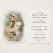 Blessed Mother Child Lamb Catholic Wedding Prayer (正面&裏面)
