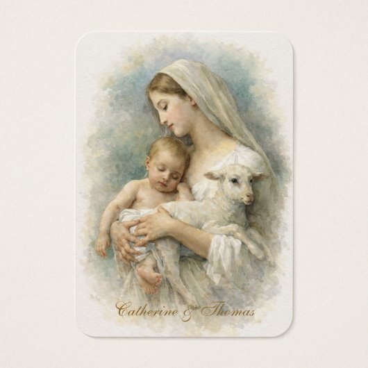 Blessed Mother Child Lamb Catholic Wedding Prayer (正面)