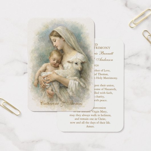 Blessed Mother Child Lamb Catholic Wedding Prayer (オフィス)