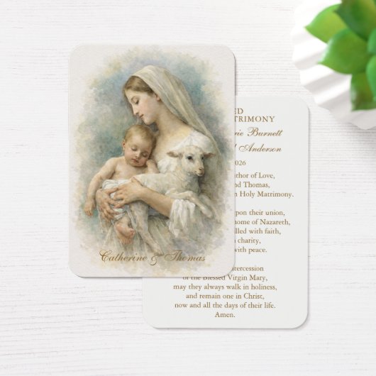 Blessed Mother Child Lamb Catholic Wedding Prayer (デスク)