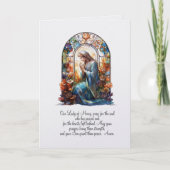 Blessed Mother In Stained Glass Sympathy カード (正面)