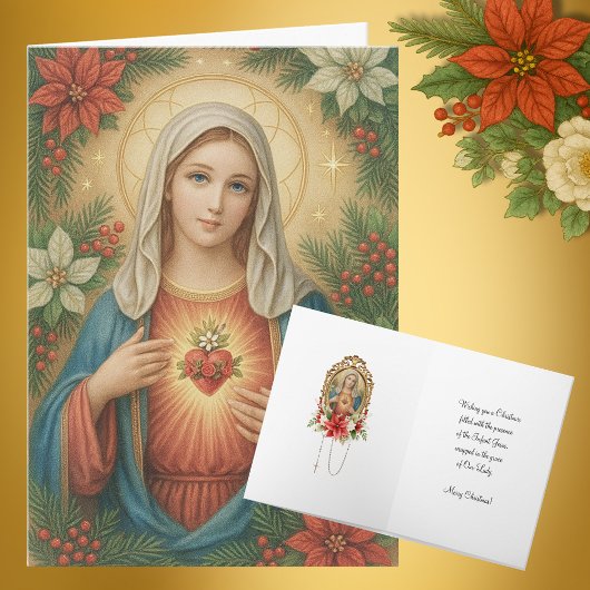 Blessed Mother Mary Catholic Christmas Religious シーズンカード